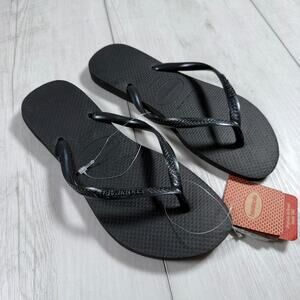 HAVAIANAS WOMEN'S BLACK FLIP FLOPS SANDAL SIZE 7/8 NWT